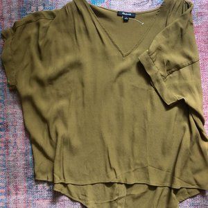 Drapey V-Neck Button-Back Top